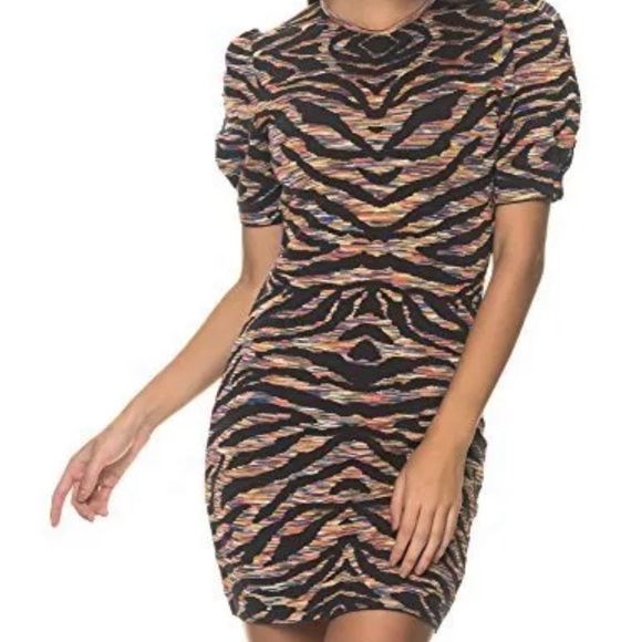 Free People Take Me Out Women Printed Bodycon Mini Dress Size M Medium Knit - Picture 3 of 14
